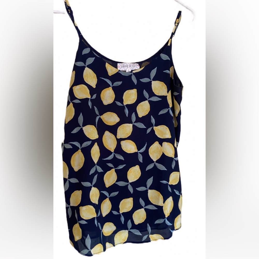 Hippie Rose Tank Top 🍋 Adjustable Straps -Size Medium